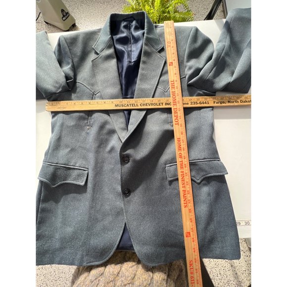 Circle Dallas Texas Blazer Suit Jacket Mens 44R Button Front Gray Career Event - Picture 8 of 13